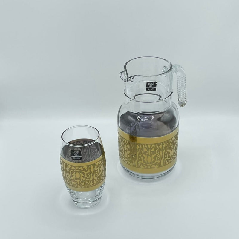 Premium Barrel Golden Carafe Set 7Pc