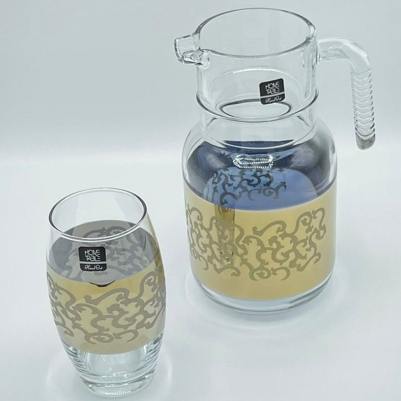 Fashionable Barrel Golden Carafe Set 7Pc