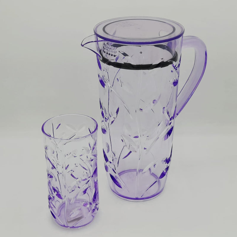 Acrylic Leaves Cut Water Set 7 Pc (Hb Glass)