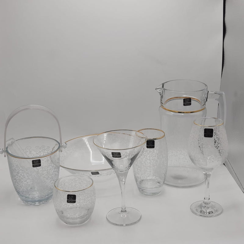 Fashionable Monte Carlo Crystal Drinkware Cool Set - 28 Pcs