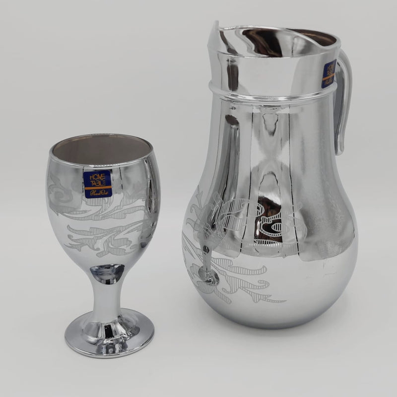 Leaves Lining Design Nova Silver Wine Water Set